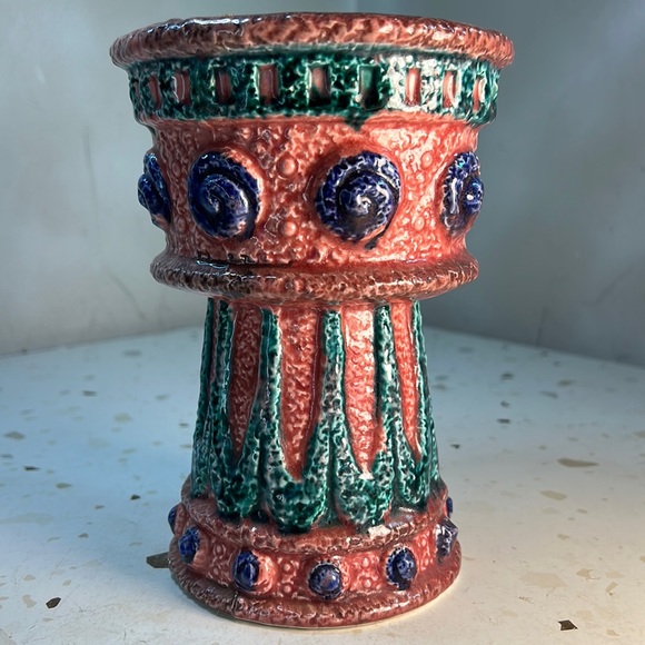 Vintage Accents Vintage Ardco Colorful Floral Candle Holder Planter